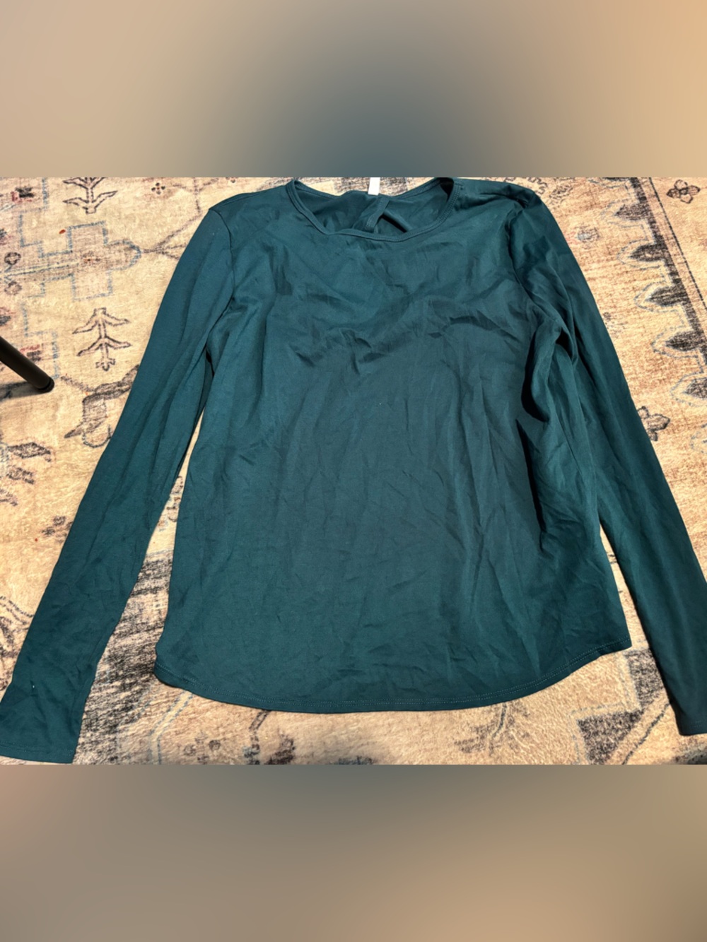 Fabletics Green Crew Neck Long Sleeve Top